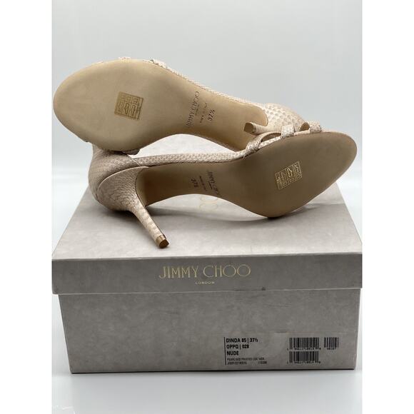 Jimmy Choo Dinda 85 “Pearlised Printed Leather / Nude” Pumps – Size 38.5 EU - Picture 7 of 7